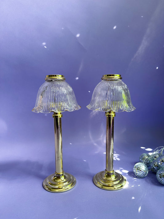 PartyLite Library Lamp P0126 (like Gaslight) Utility Candle Holder Spring Loaded