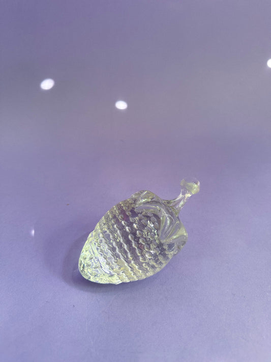 Heavy Vintage Crystal Strawberry Paperweight