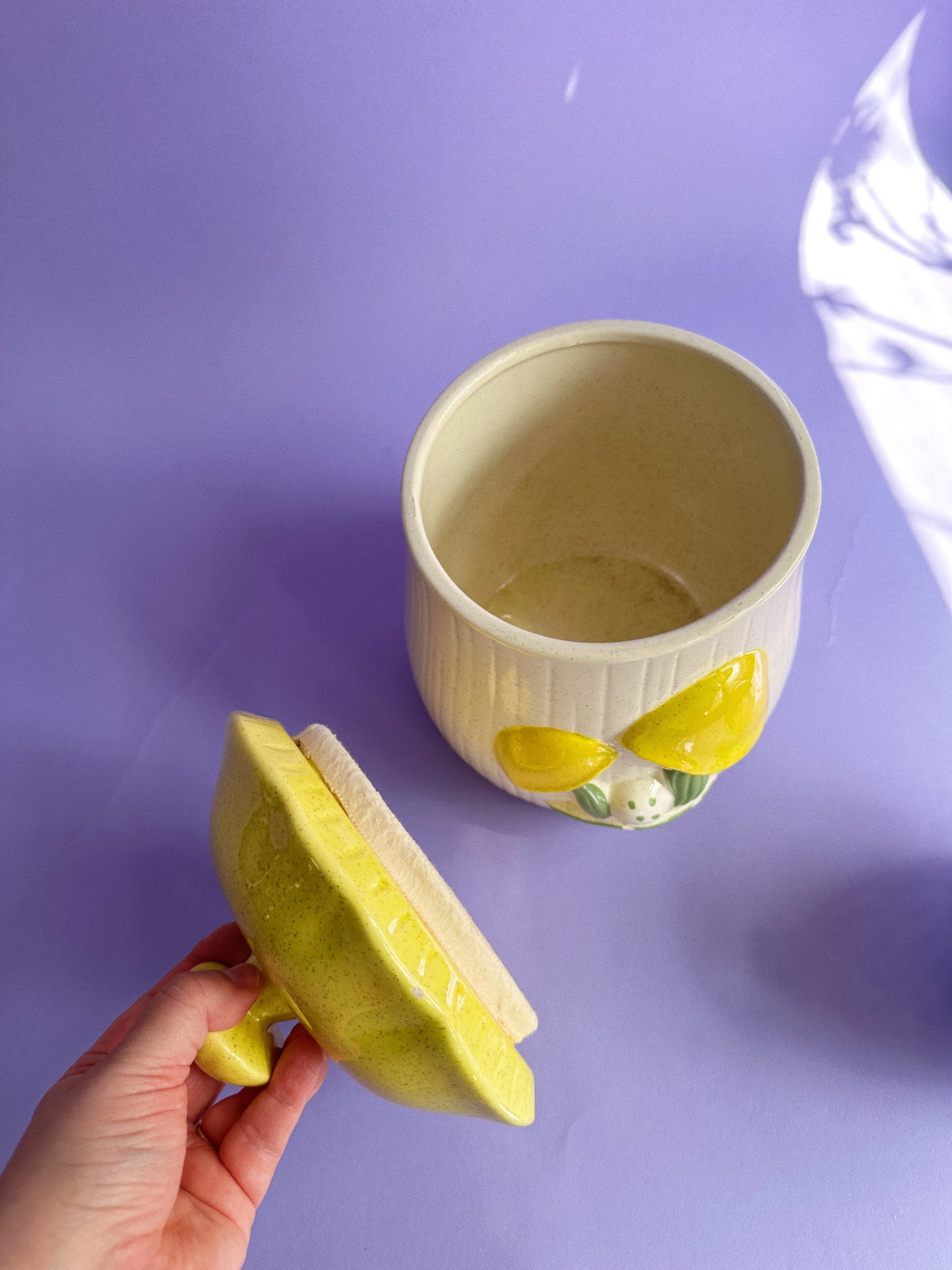 Vintage Arnels Ceramic Yellow Mushroom Canister