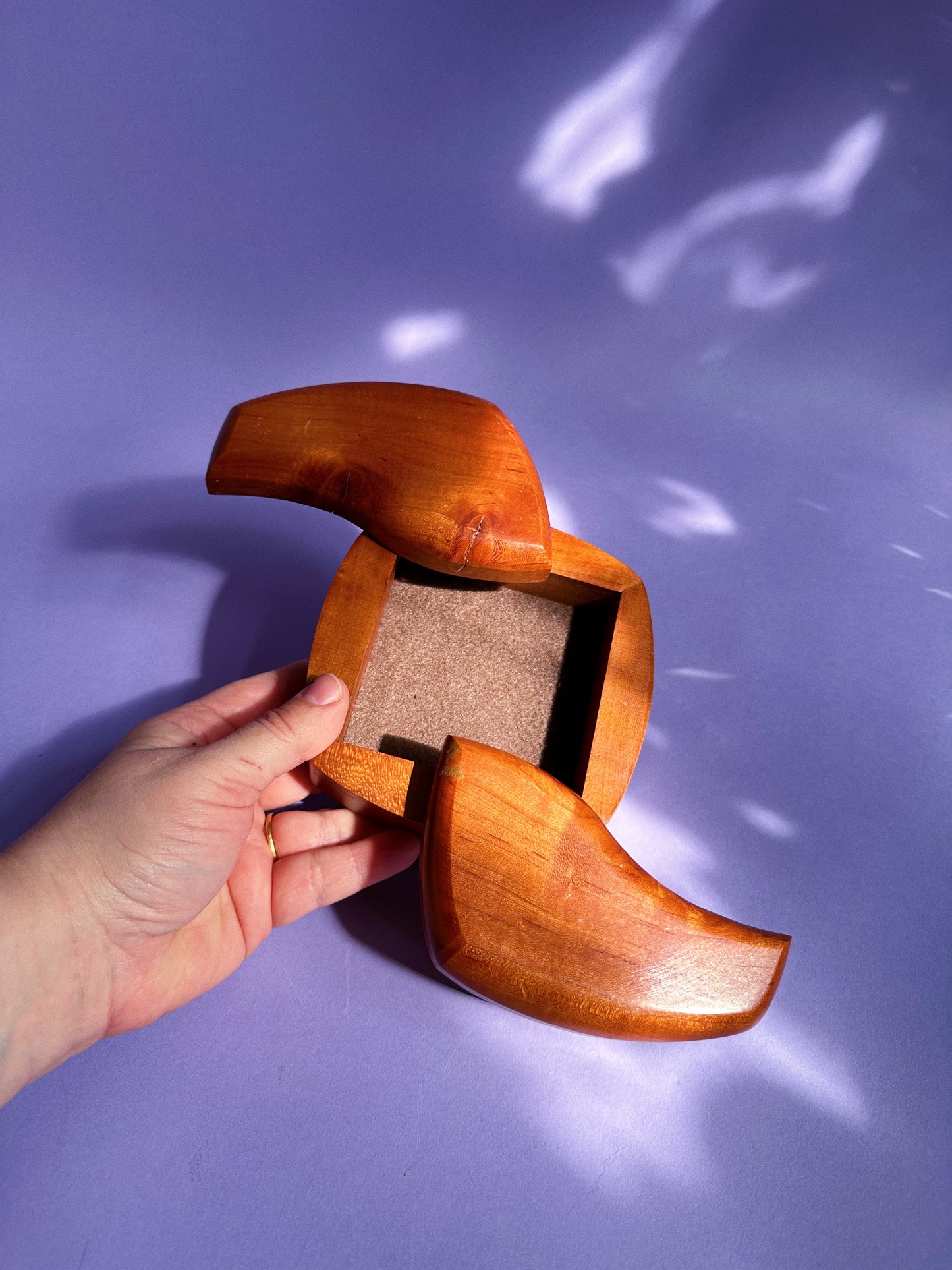 Vintage Handmade Wooden Jewelry Box