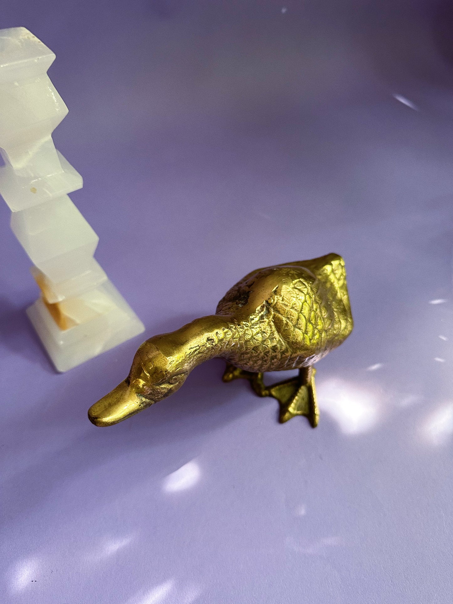 Vintage Brass Goose Sculpture