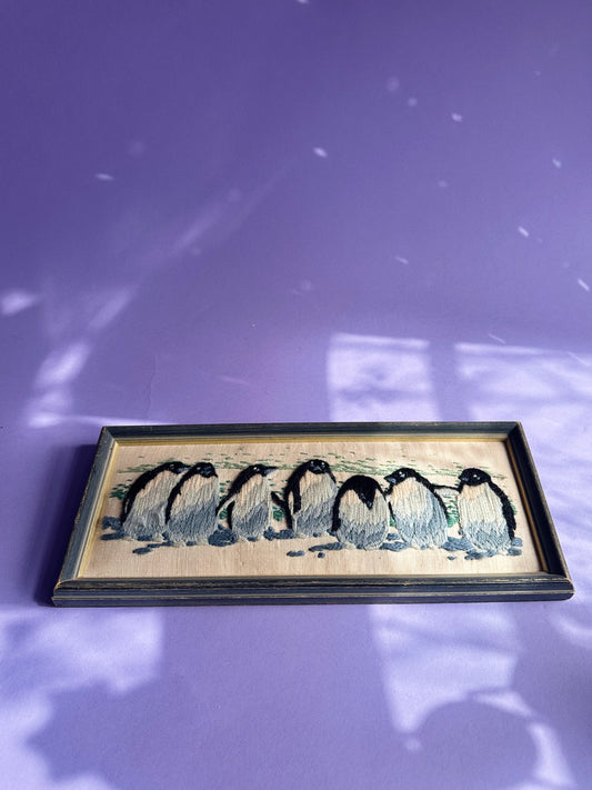 Vintage Penguin Crewel