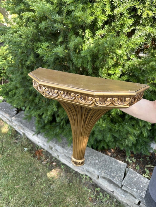 Vintage Very Large Beautiful Corbel Sconce Gilt Golden Wall Shelf