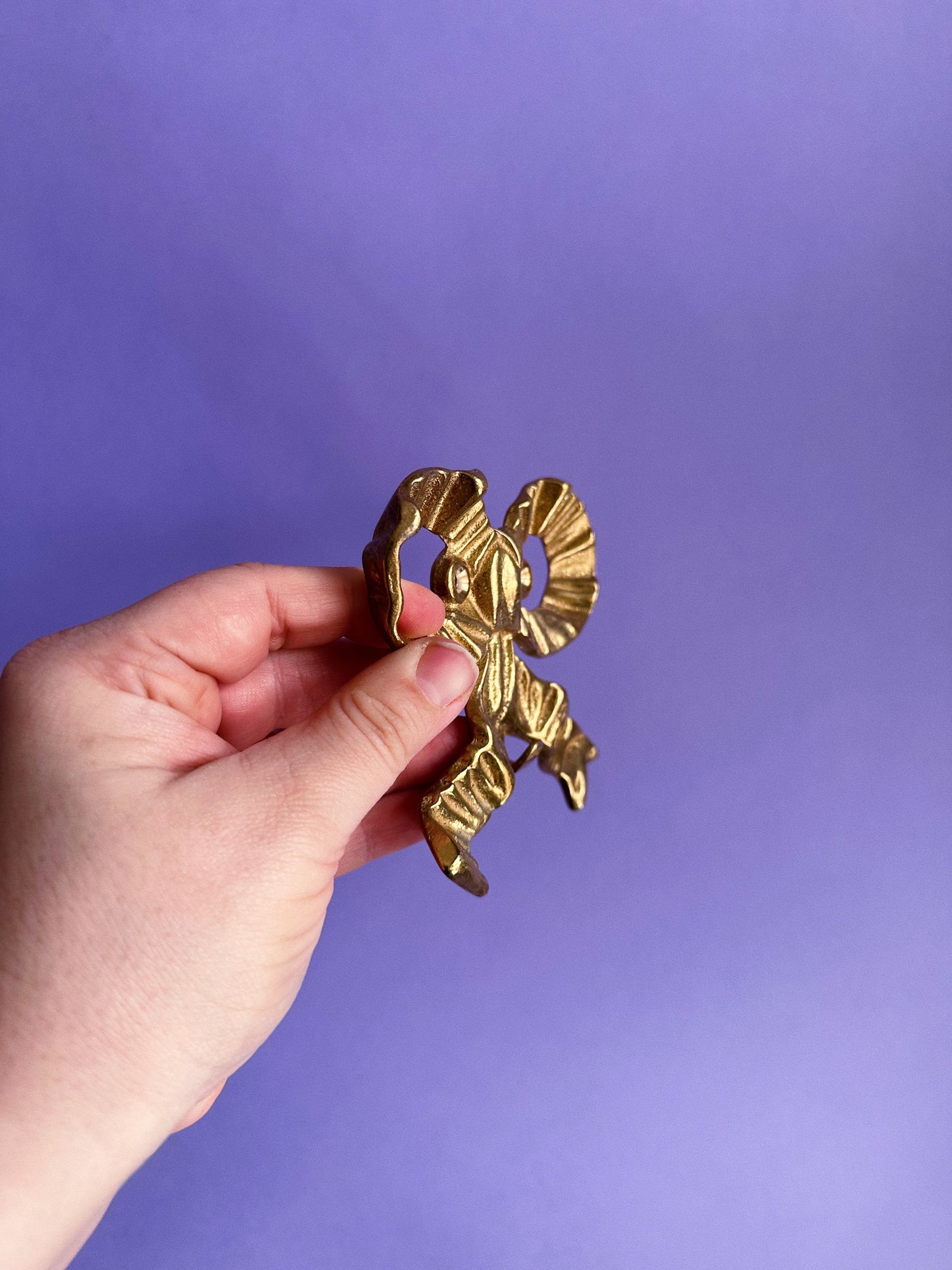 Vintage Brass Bow Wall Hook