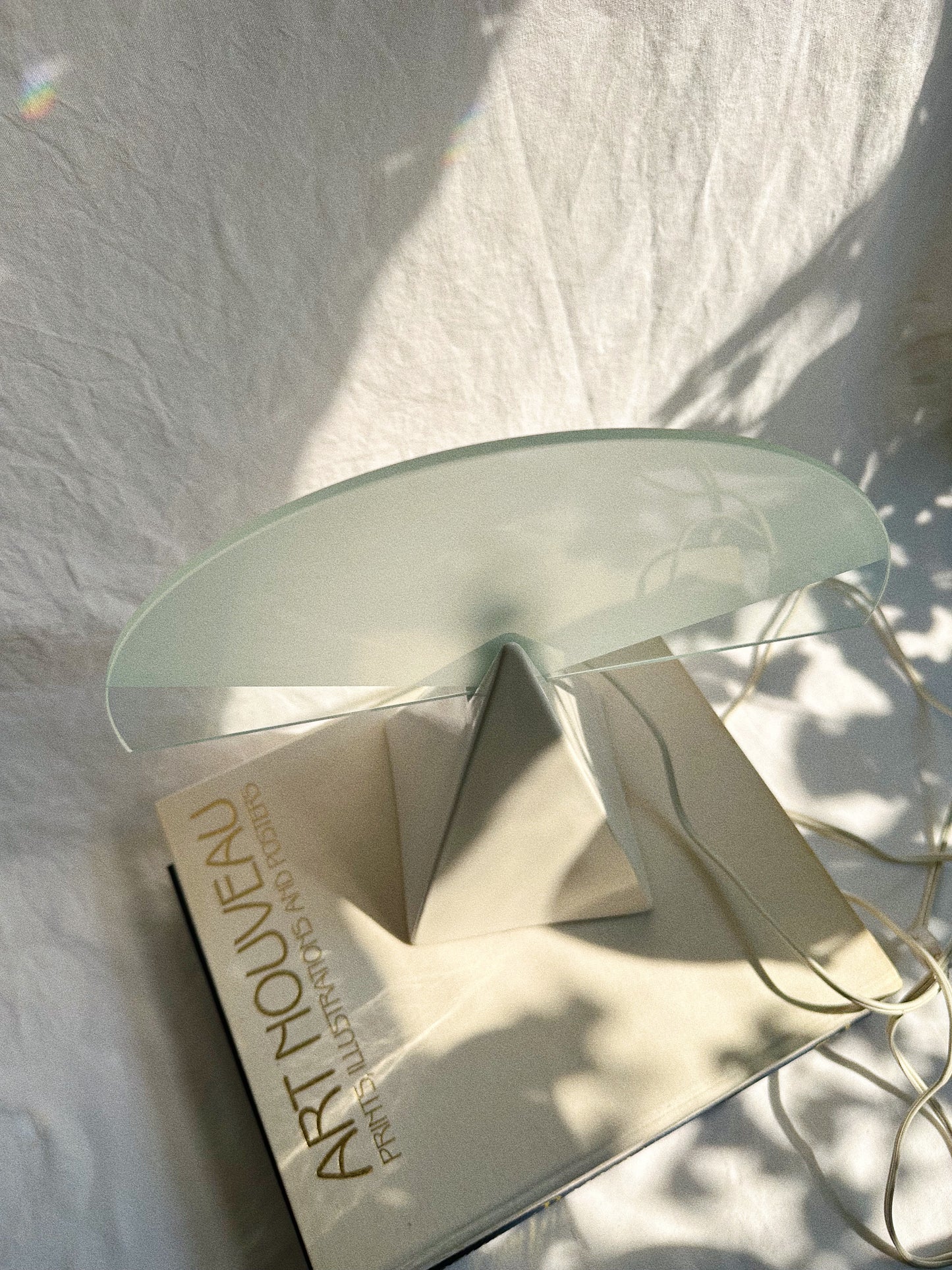 Post Modern Deco Revival Glass / Frosted Glass / Ceramic Table Lamp