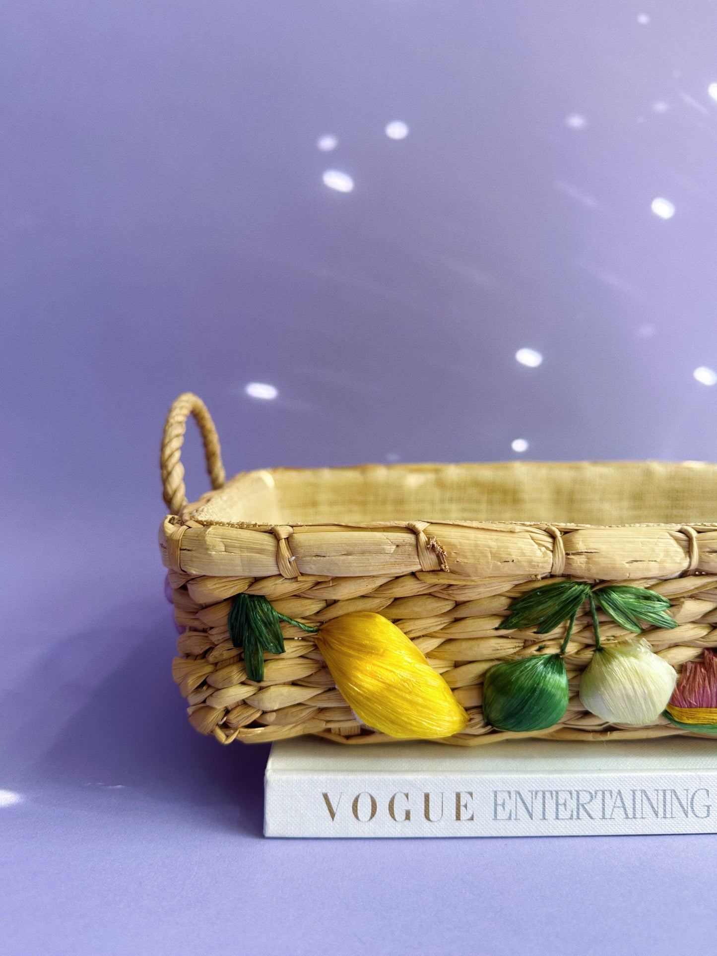 Vintage Raffia Handwoven Casserole Dish Basket