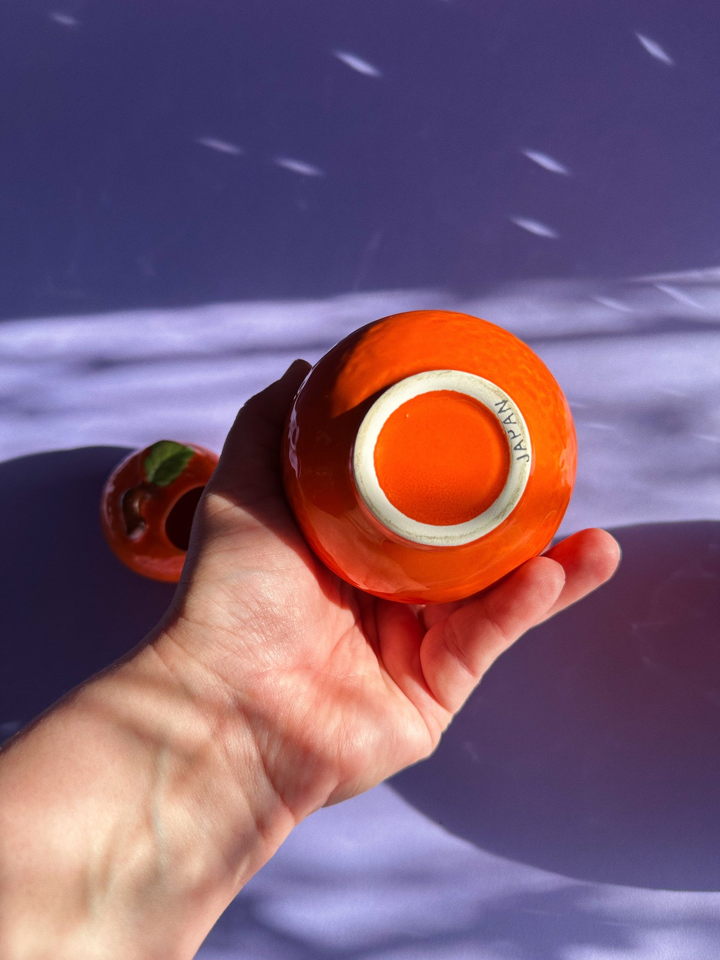 Vintage Ceramic Small Oranges Lidded Sugar Pot