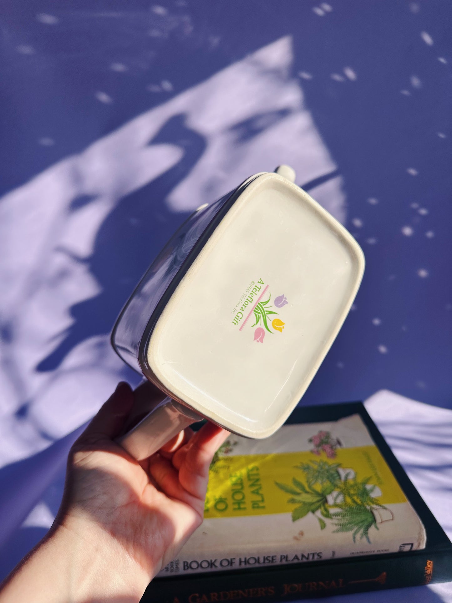 Vintage 1980s Ceramic Tulips Teleflora Plant Watering Pitcher