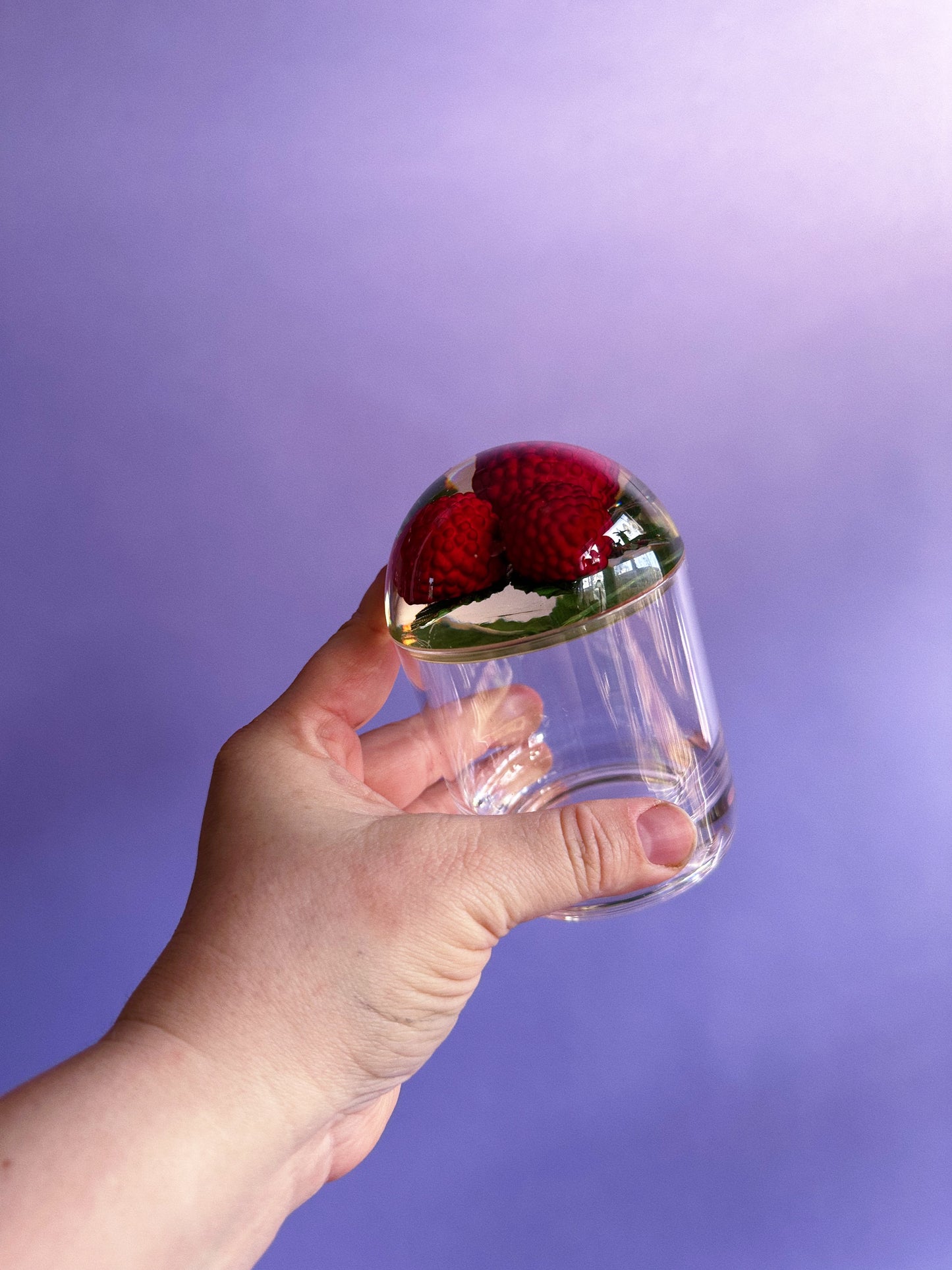 Vintage Set of 4 Lucite & Acrylic Jam Jars w/ 3 Spoons, Oranges and Berries