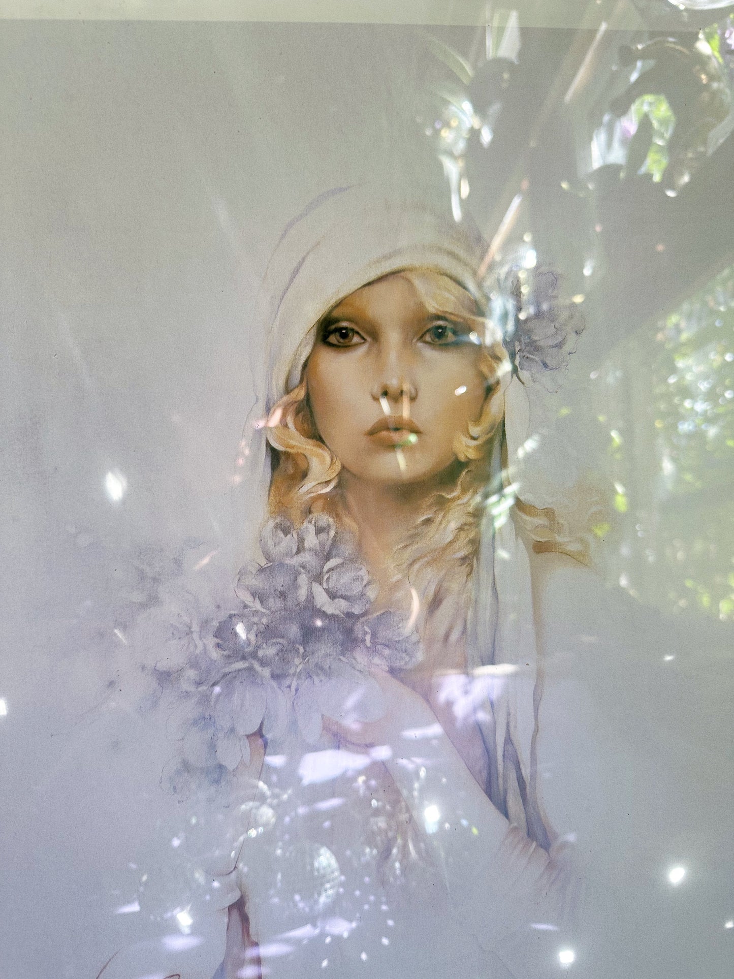 Vintage 80s Sara Moon “Claudia” & “Sara” Brass Framed Lithograph Prints