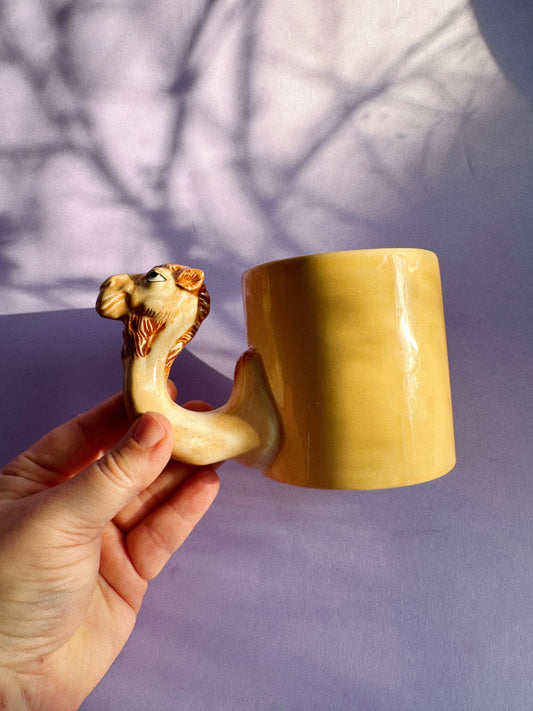 Vintage Bergschrund Camel Head Coffee Mug Cup 1992 Hand Painted EUC