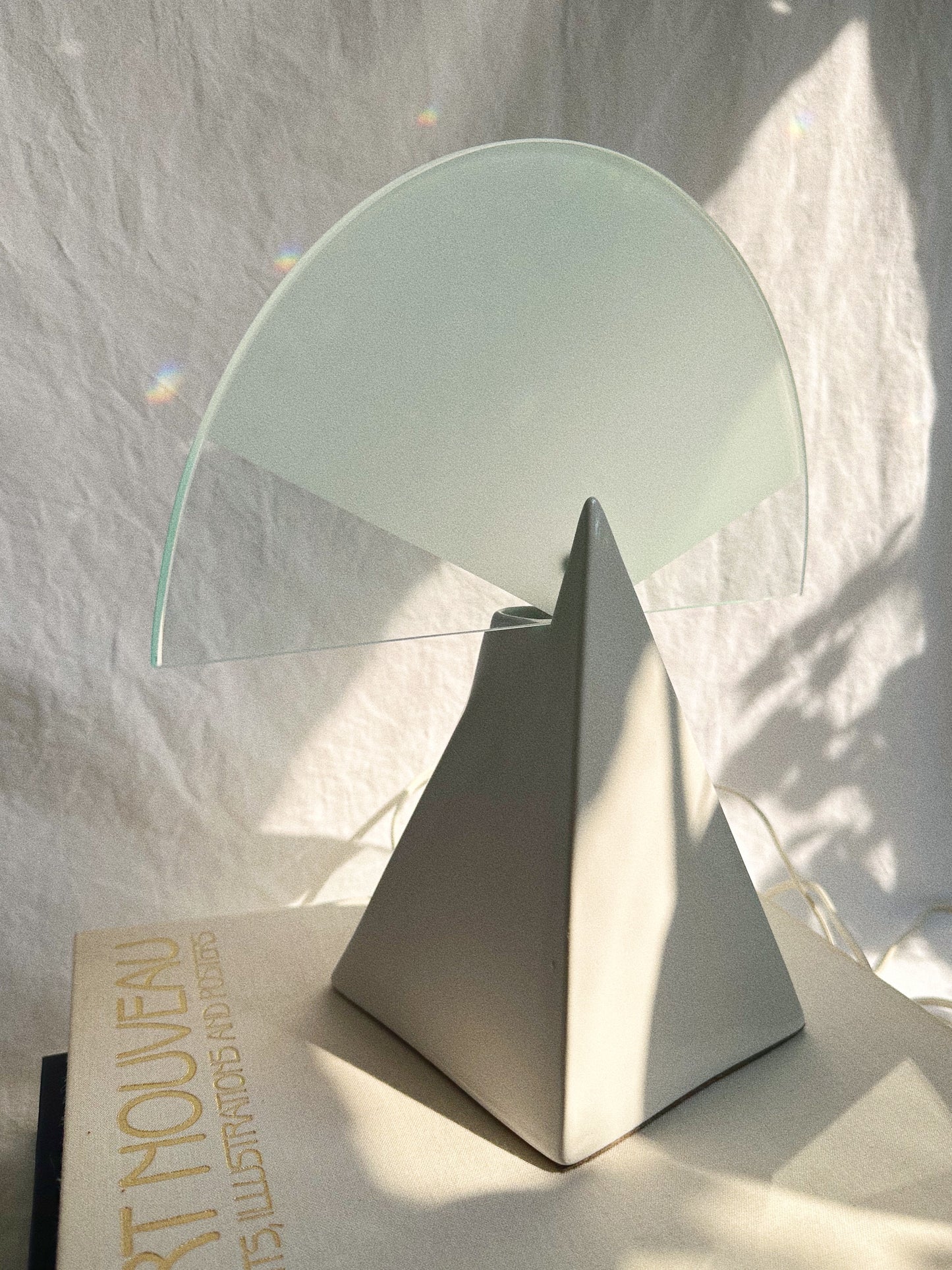 Post Modern Deco Revival Glass / Frosted Glass / Ceramic Table Lamp