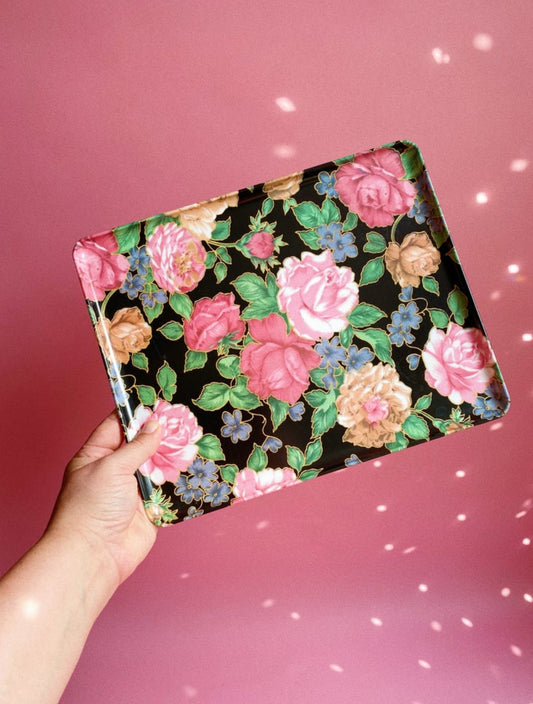 Vintage Italian Melamine Floral Tray