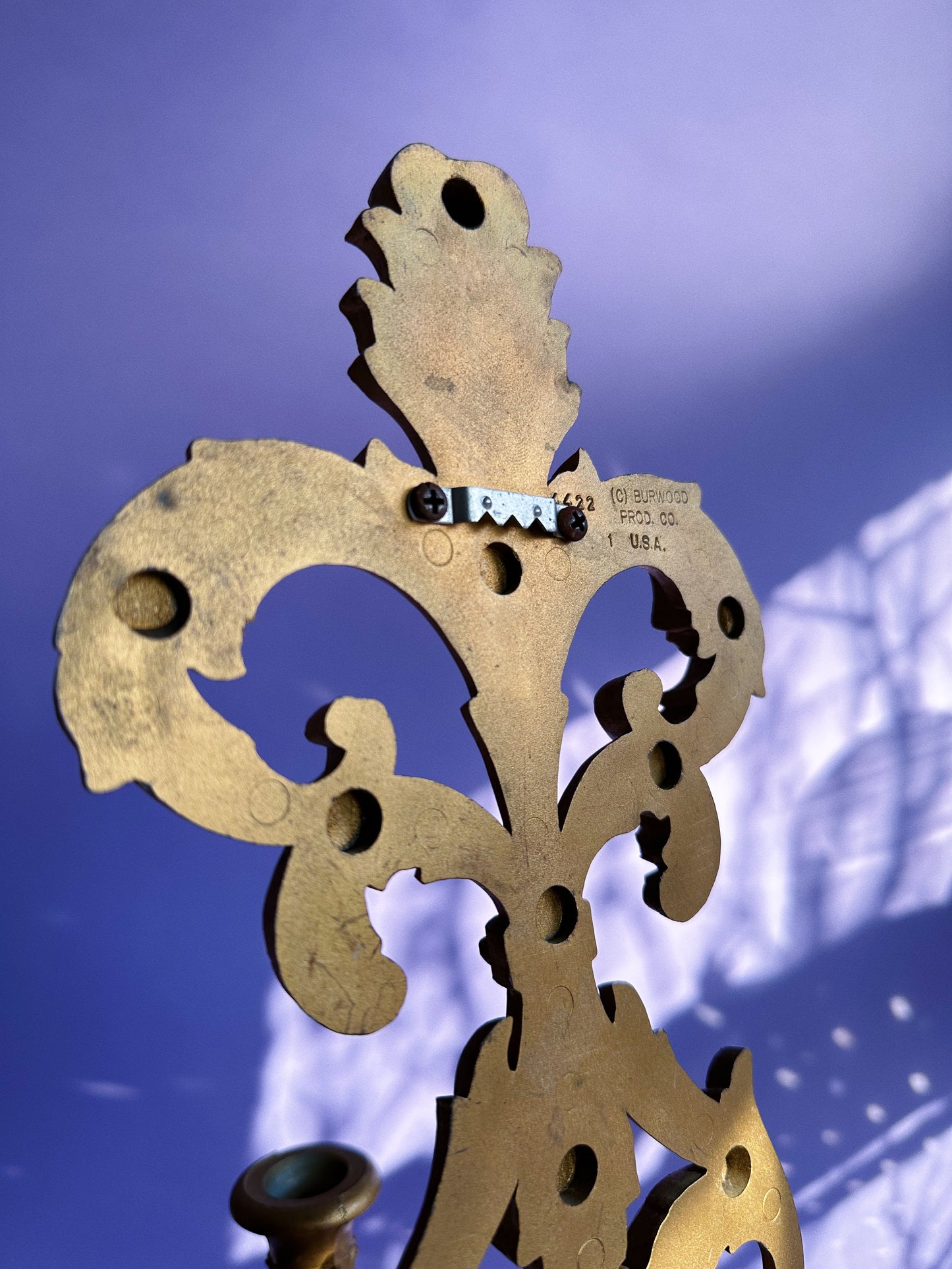 Vintage Gold Burwood Plastic Wall Candle Sconce for Tapers