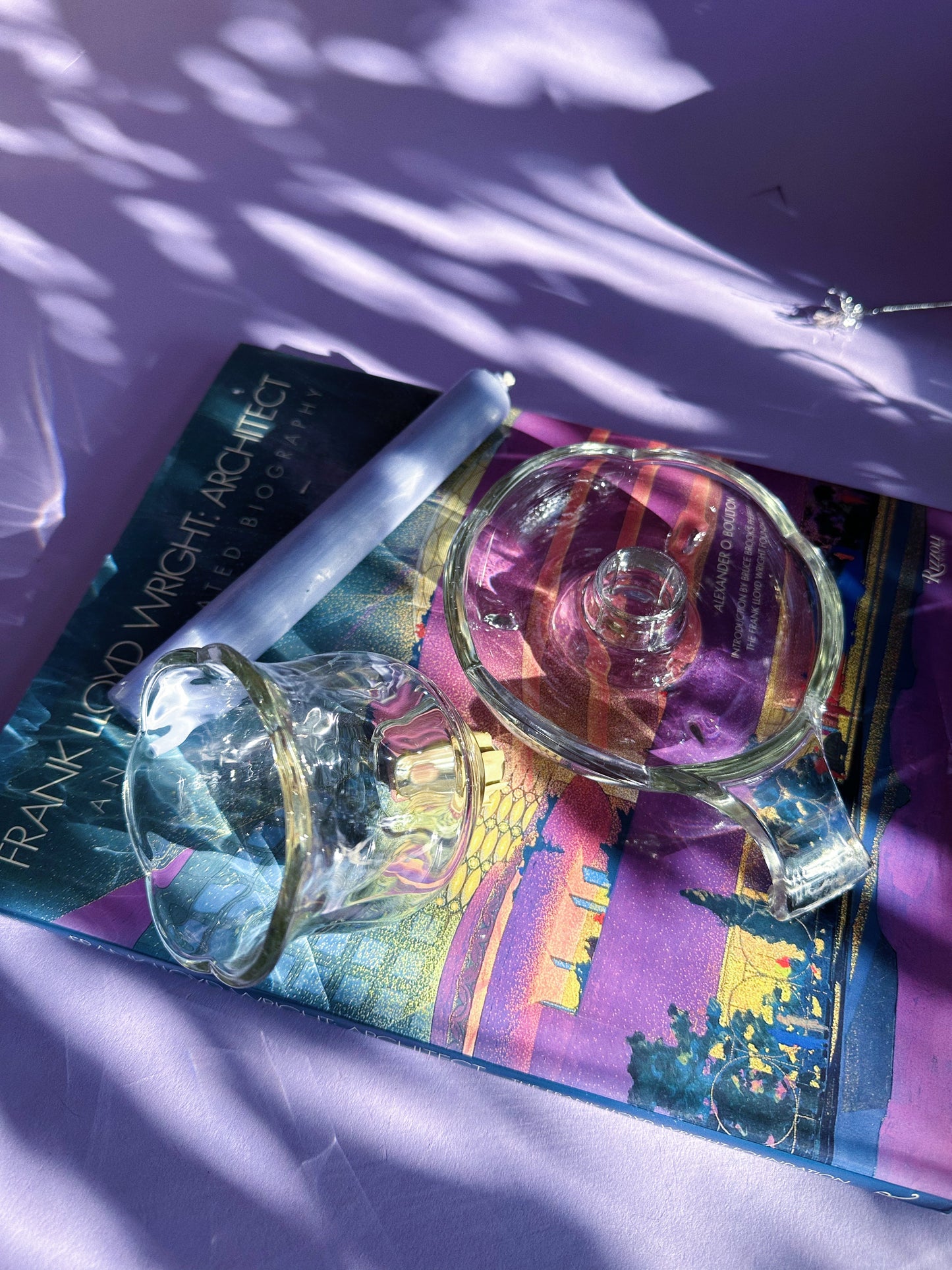 Vintage Glass Chamber Candlestick W Optional Tea Light Attachment