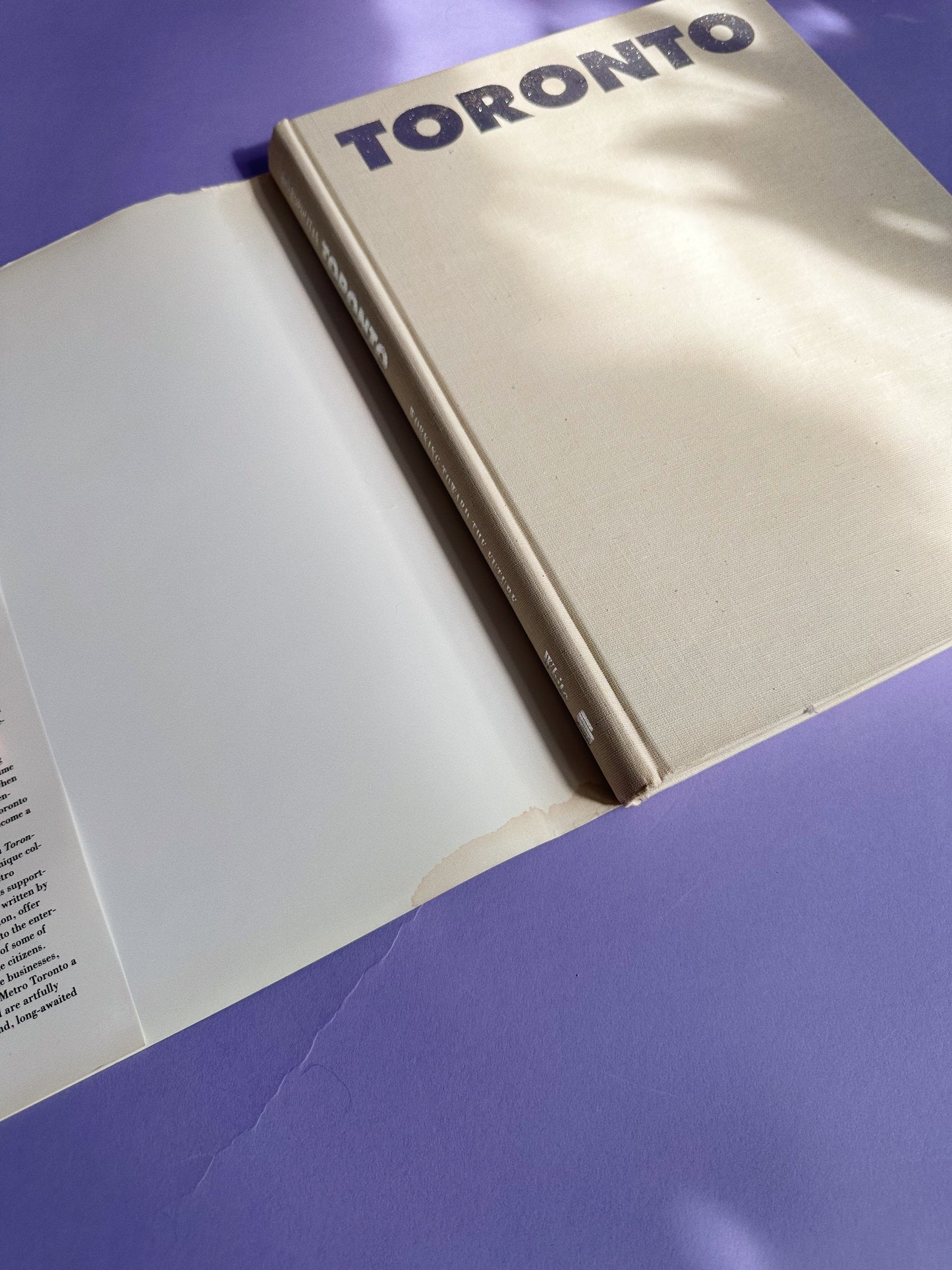 Vintage Metropoliton Toronto Working Towards The Future Hardcover Coffee Table Book