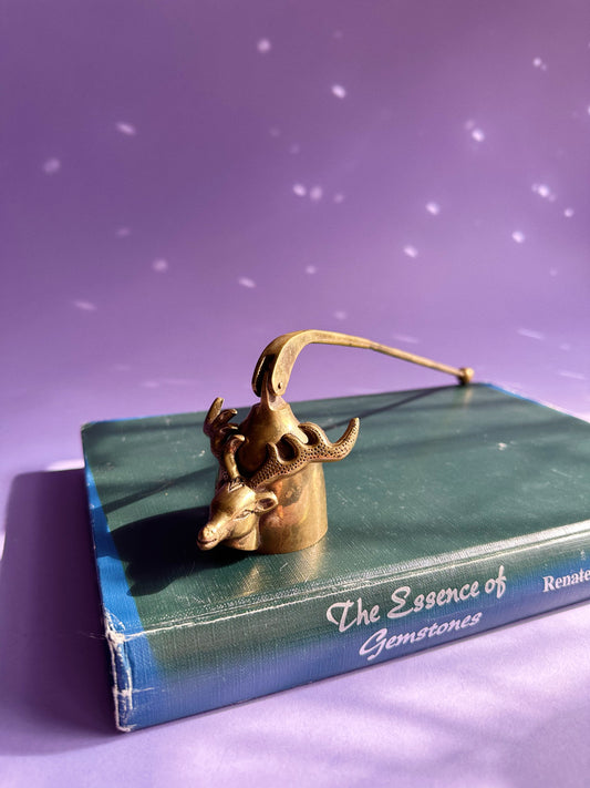 Vintage Brass Stag Deer Head Candle Snuffer Candle Extinguisher