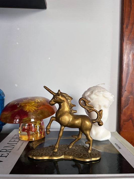 Vintage Solid Brass Unicorn Figurine