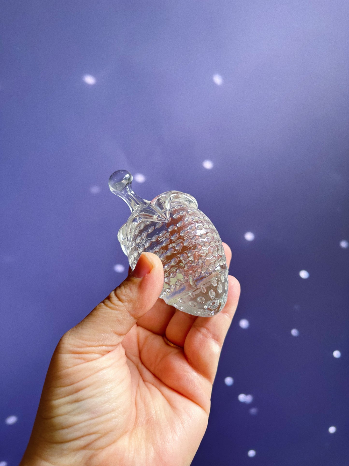 Heavy Vintage Crystal Strawberry Paperweight