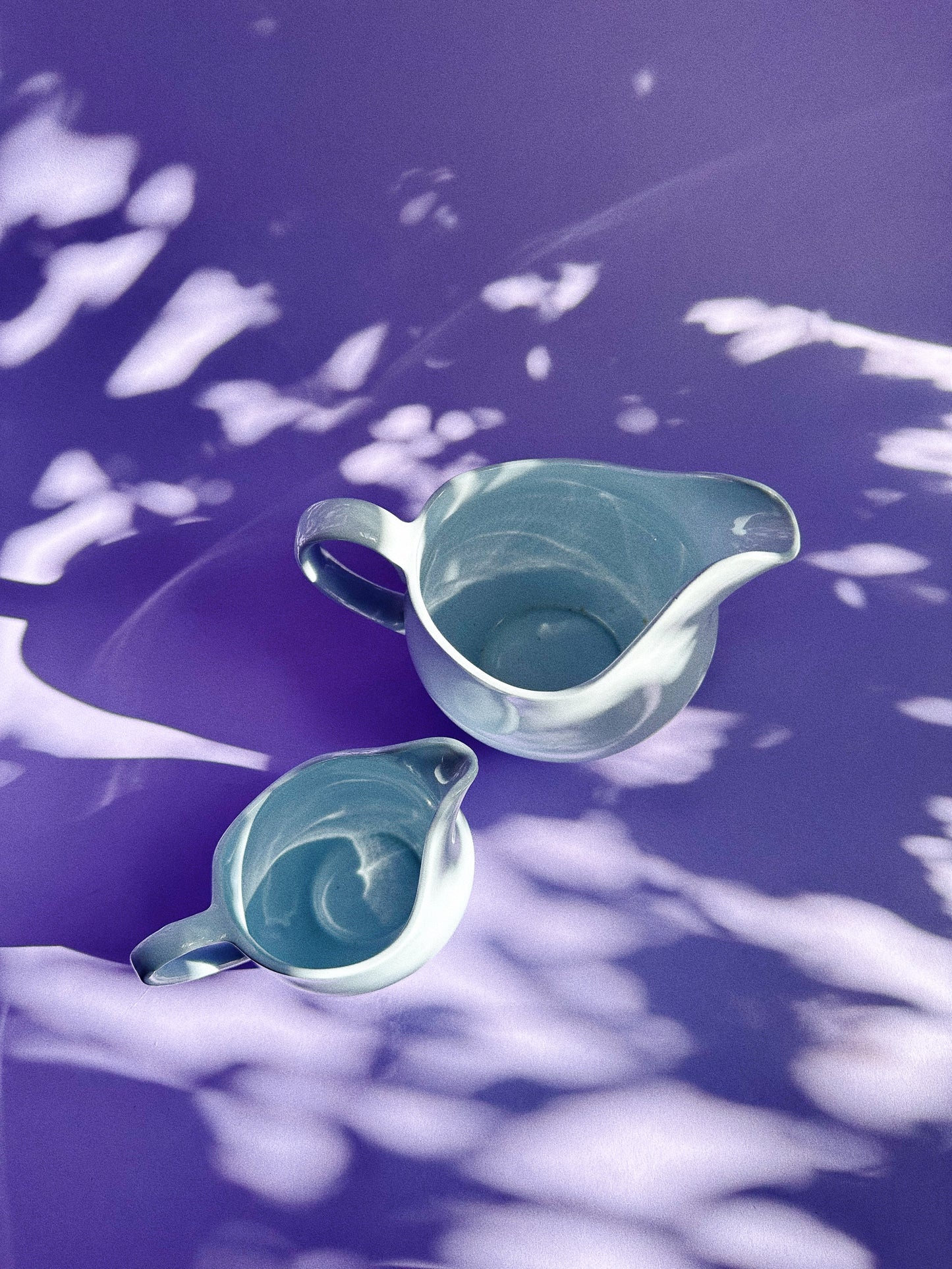 Vintage MCM Johnson Bros. Blue Cloud Pitchers