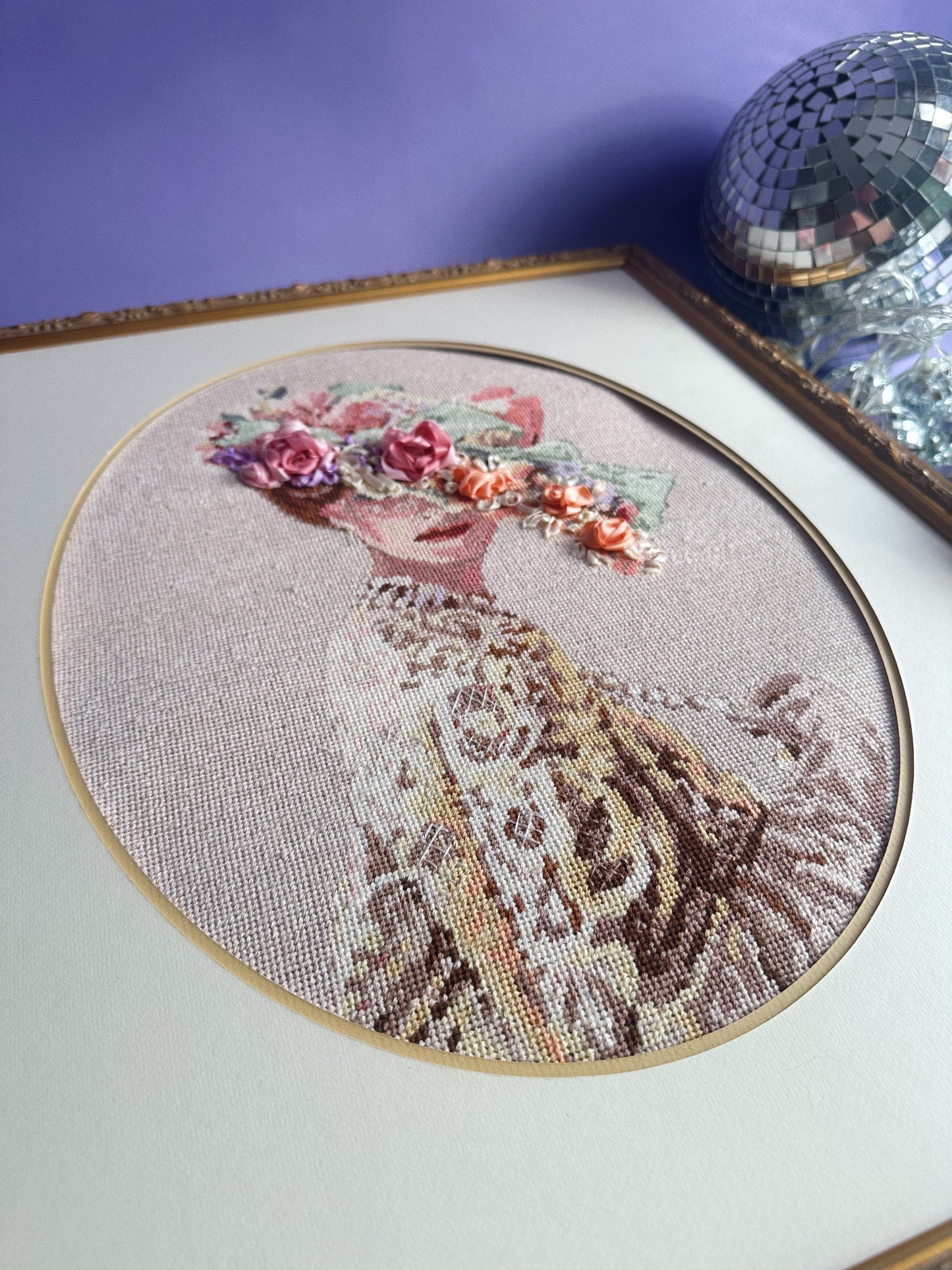 Dimensions Lady Victoria Complete Framed Needlepoint 3D Floral Embroidery 2425