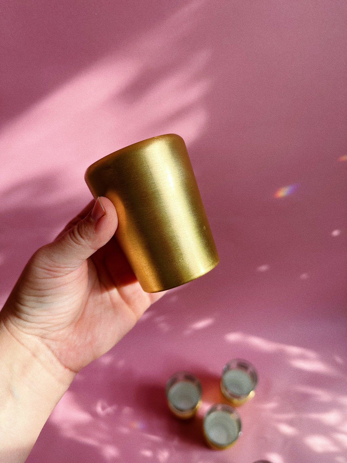 MCM Set of 4 Gold Detailed Dominion Glassware, Drinking Glasses w/ Insulators