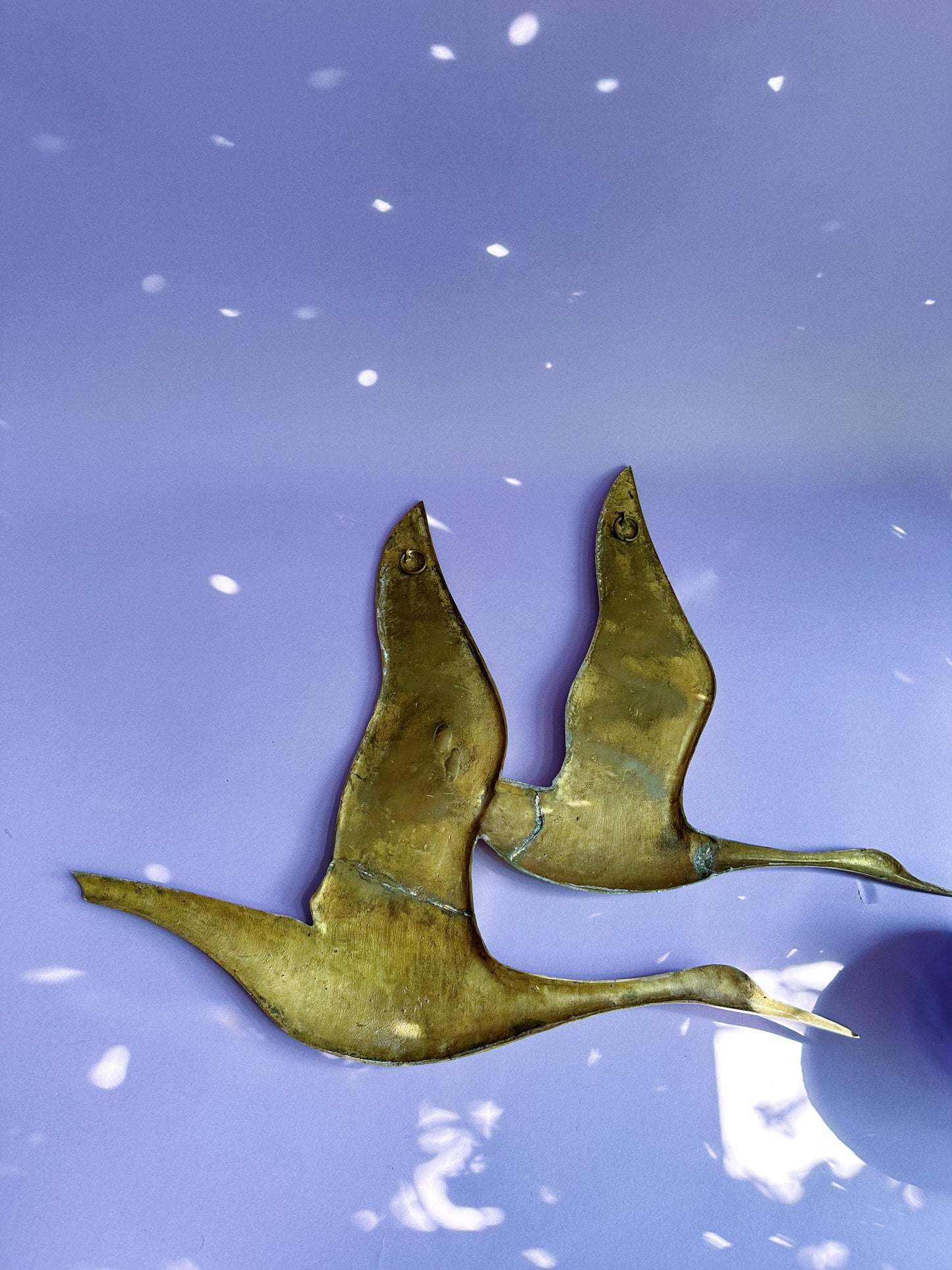 Vintage Brass Seagulls Wall Hanging MCM