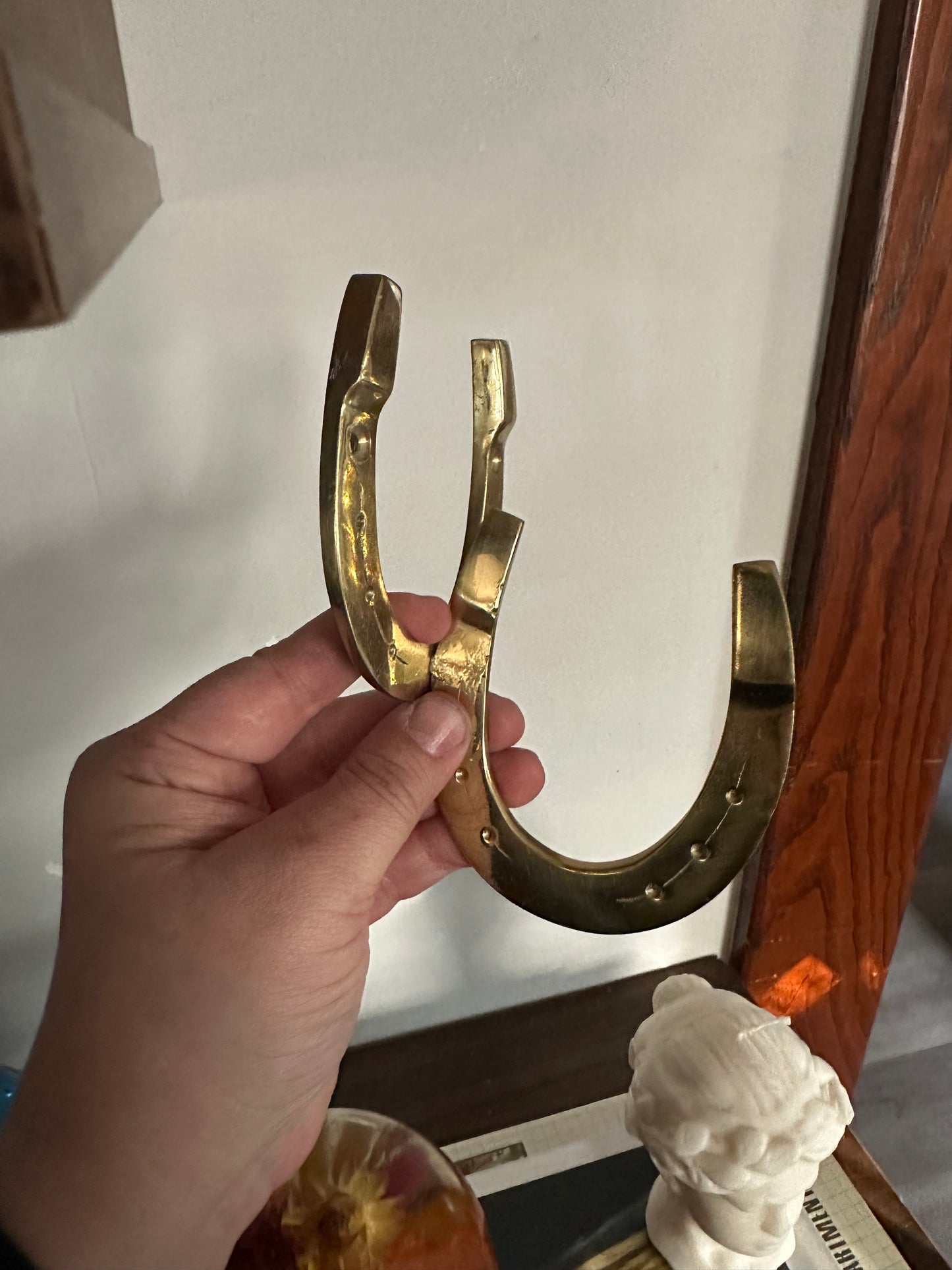 Vintage Double Horseshoe Wall Hook For Coats Etc.