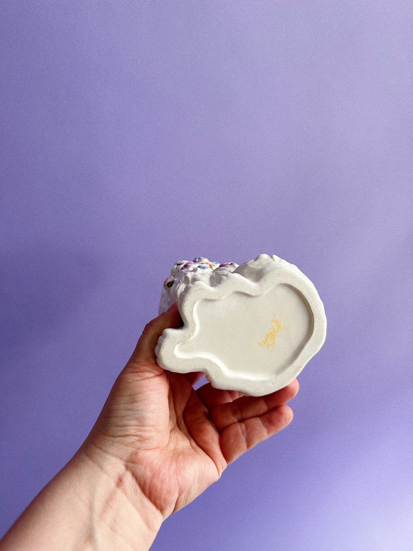 Vintage Ceramic Fluffy White Cat Planter