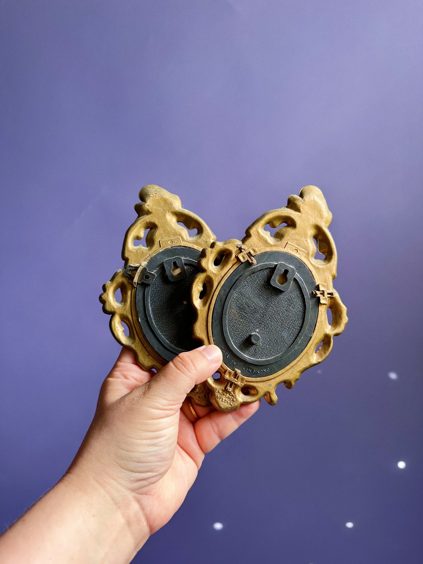 Pair of Baroque Plastic Framed Wall Prints Victorian