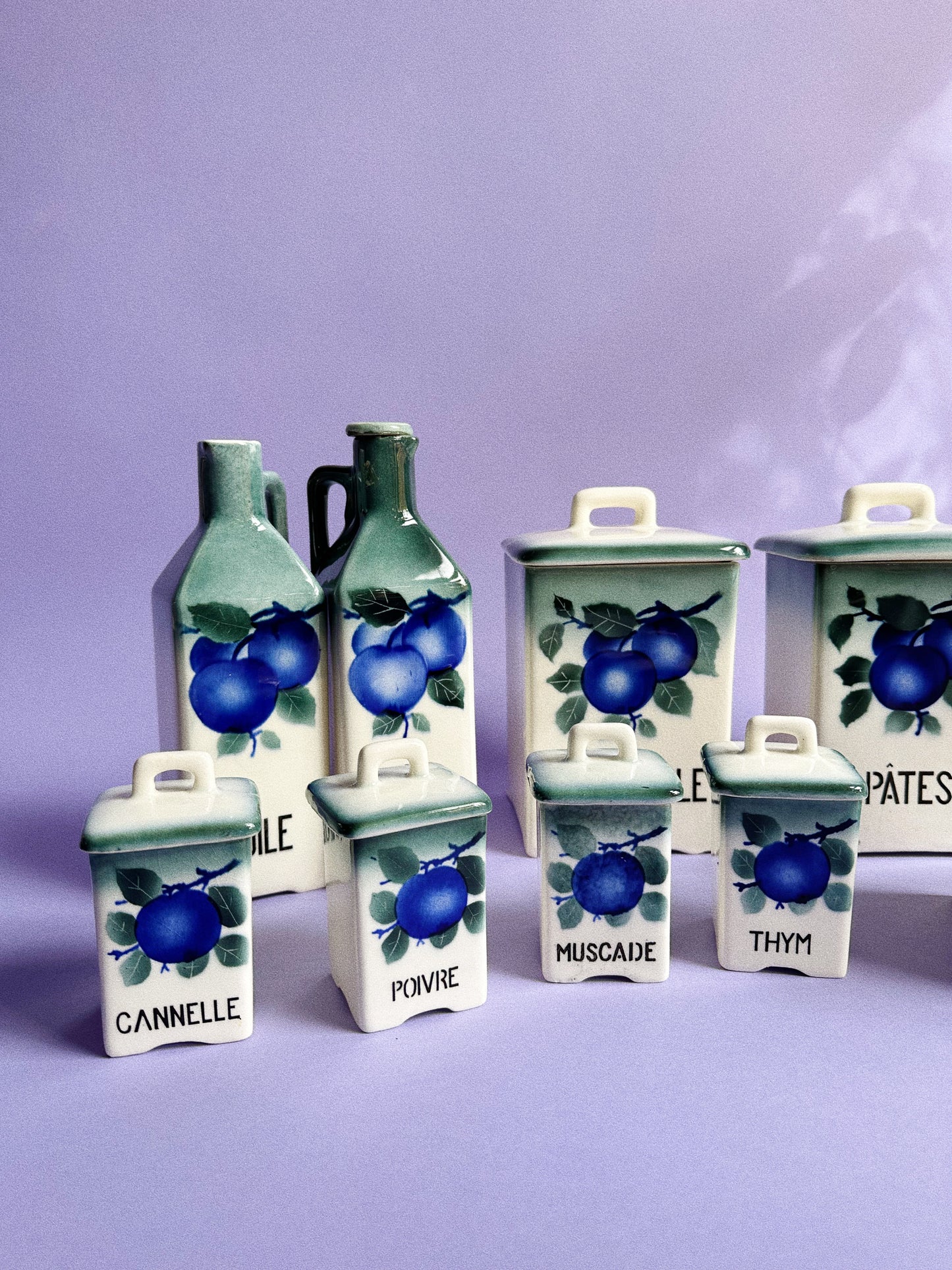 1920s Antique Porcelain Kitchen Canisters by Ditmar Urbach