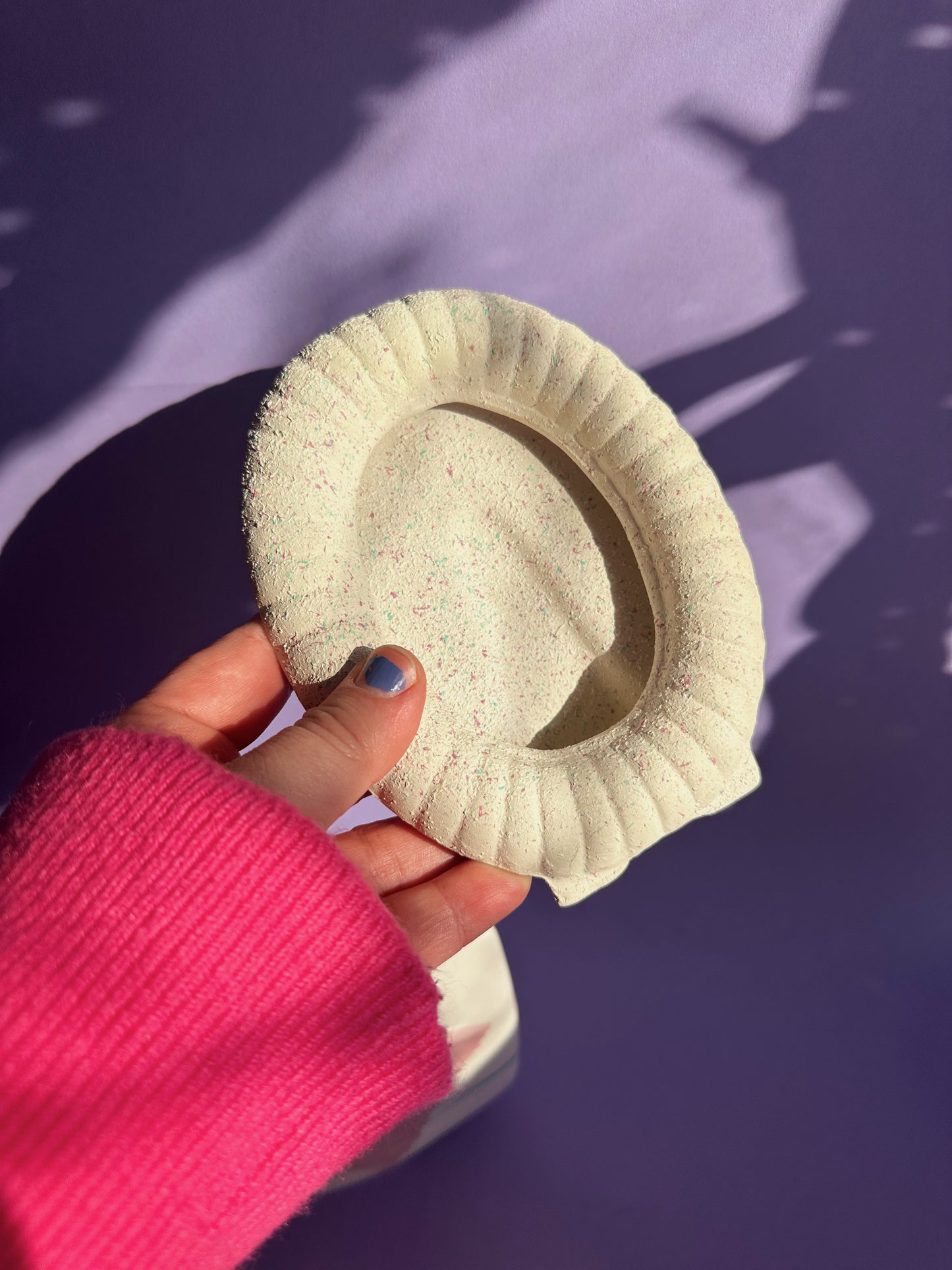 Vintage 80s Speckled Ceramic Picture Frame