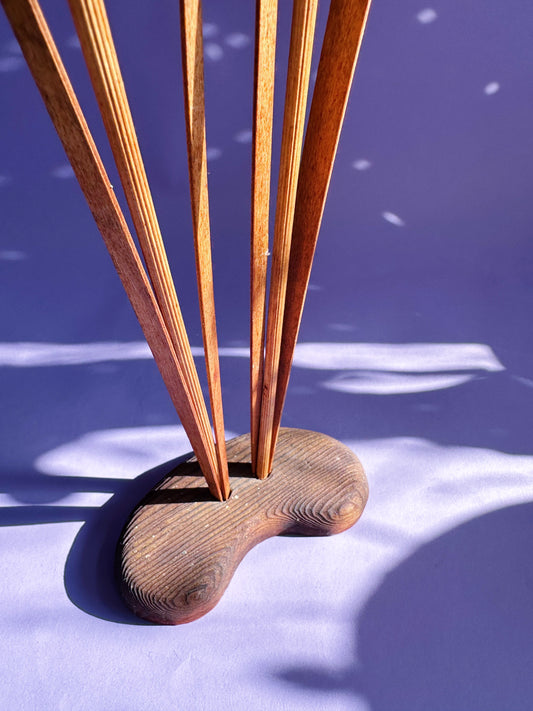 Decorative Vintage MCM Cattail Wooden Decor Handcarved