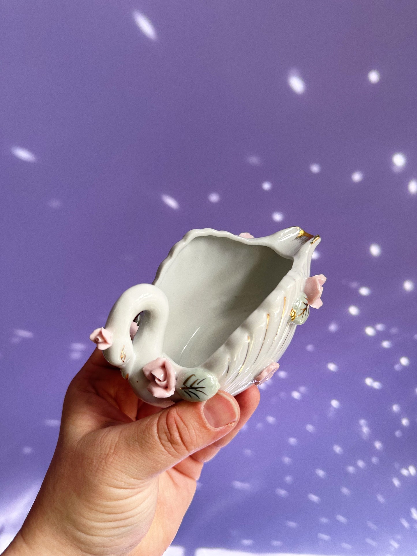 Vintage Porcelain Swan Ashtray