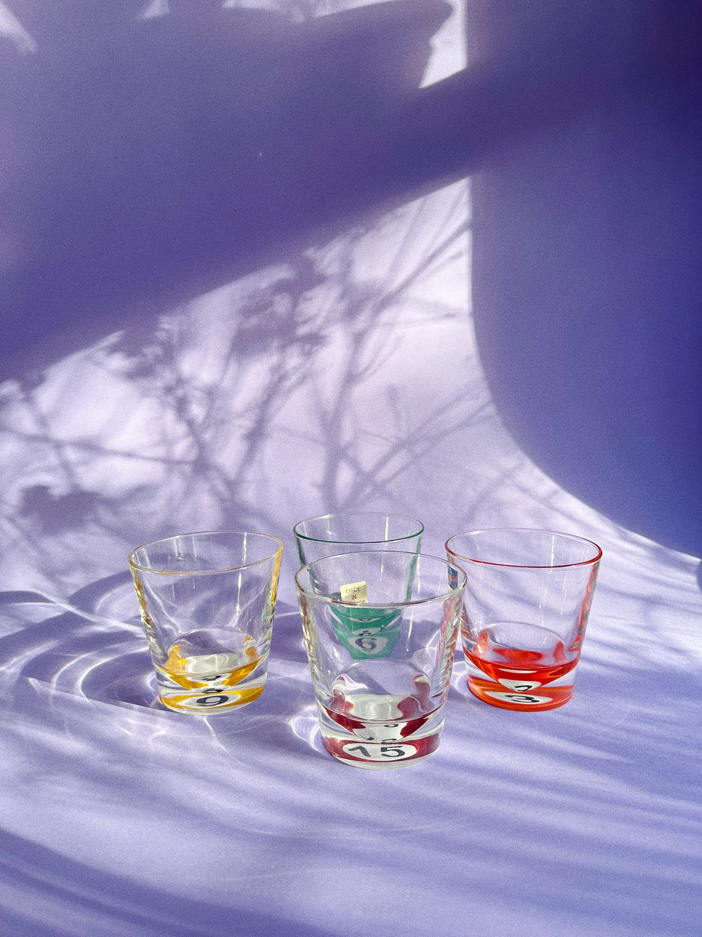 Set of 4 Vintage Luminarc France Billiard Lowball Glassware