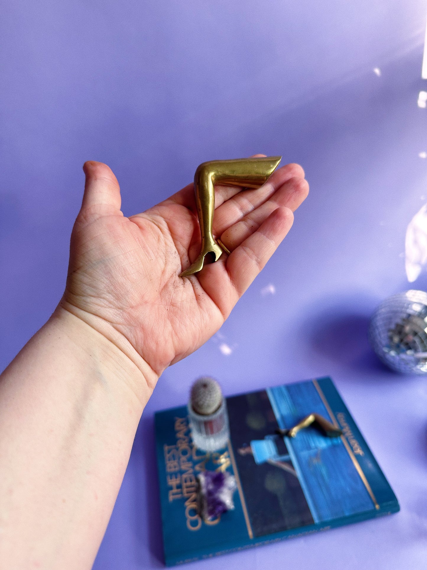 Vintage Heavy Brass Leg Bottle Opener