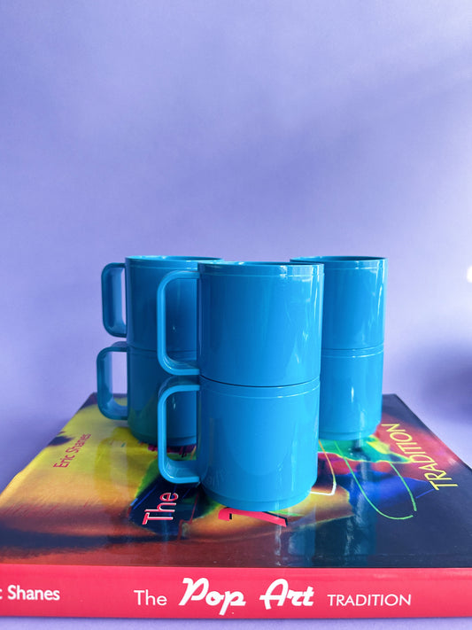 STYLE Vintage Retro Italian Melamine Cups Made in Italy, Stackable