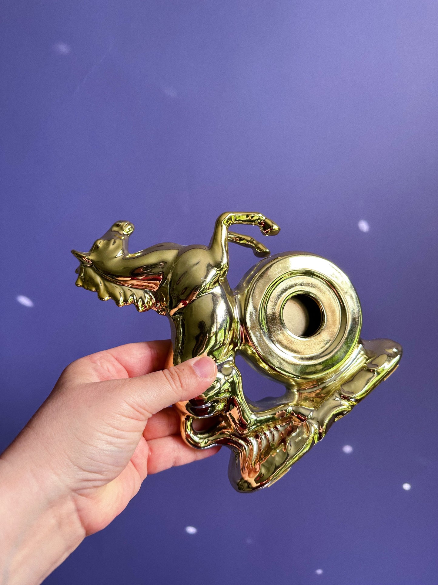 Vintage Ceramic Gold Horse Barometer Japan