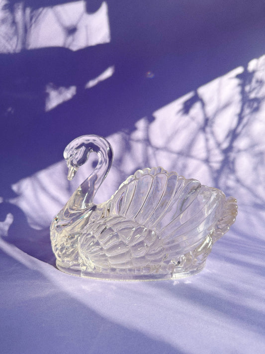 Vintage Regaline Plastic Lucite Clear Swan