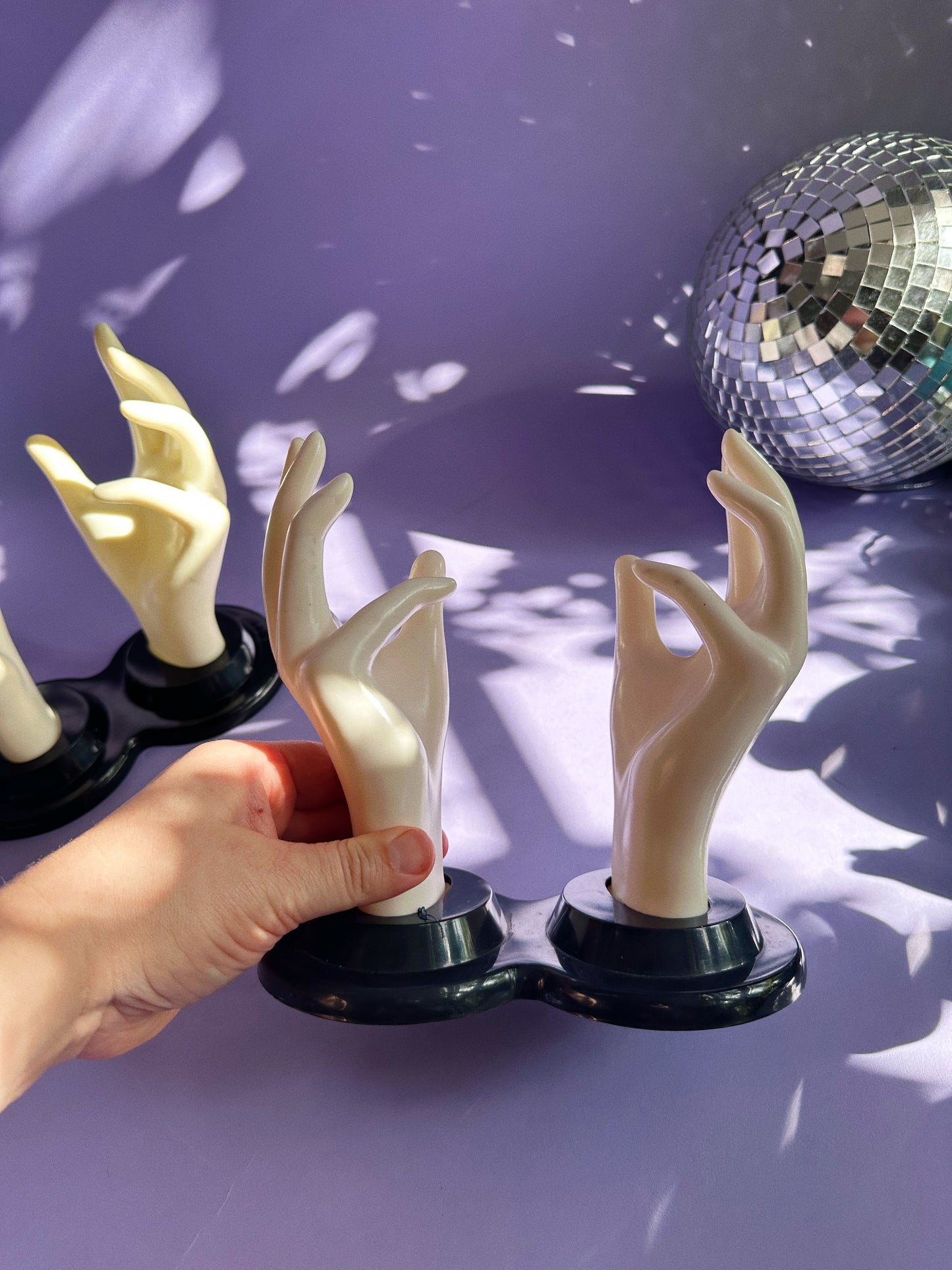 90s Vintage White Plastic Hands Remote, Keys Holder