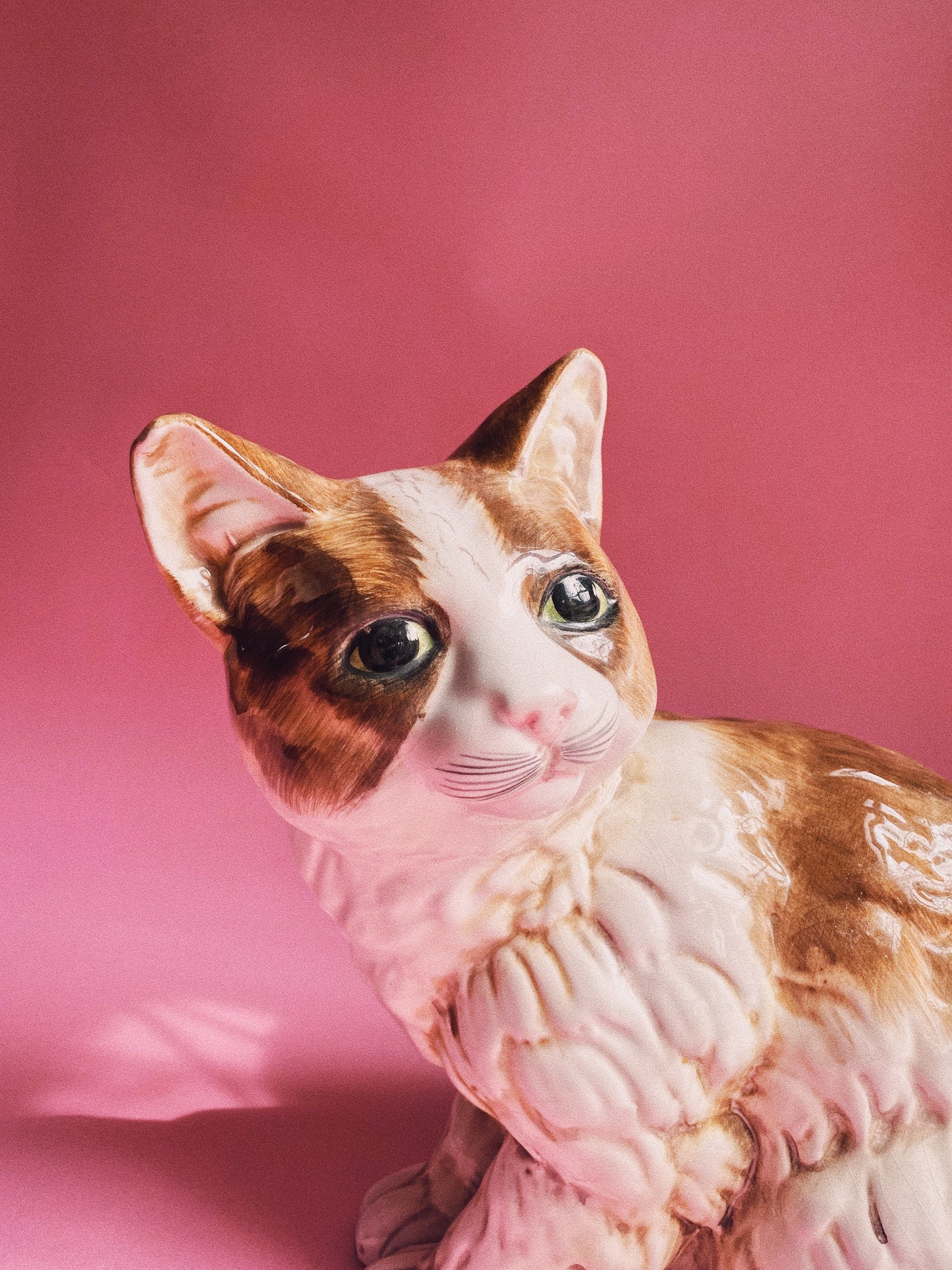 Large Vintage Ceramic Cat Sculpture