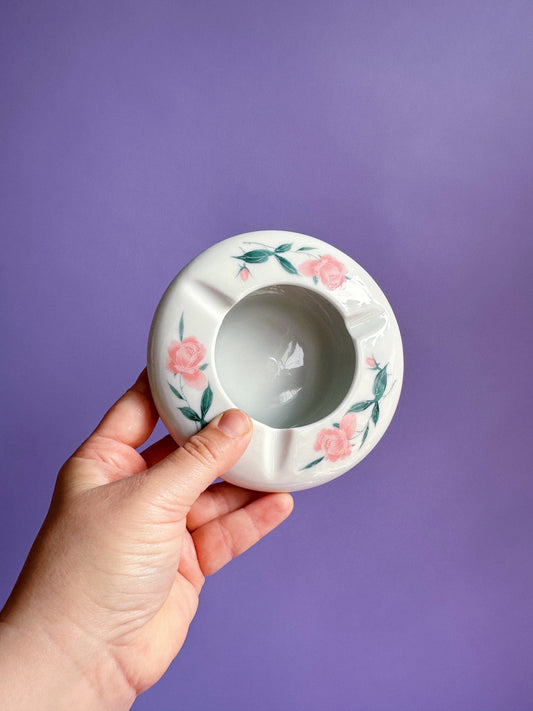 Sweet Vintage Liling Pink Floral Ashtray