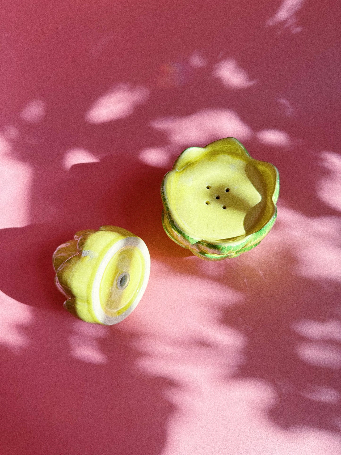 Vintage Yellow Ceramic Artichoke Salt & Pepper Shakers