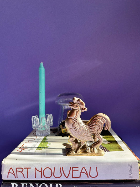 Vintage Brass Rooster Letter / Napkin Holder