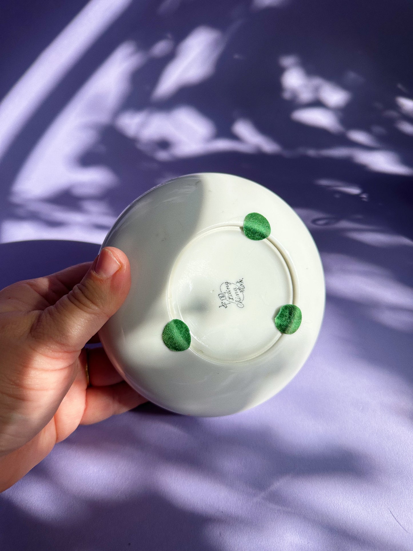 Sweet Vintage Liling Green Floral Ashtray