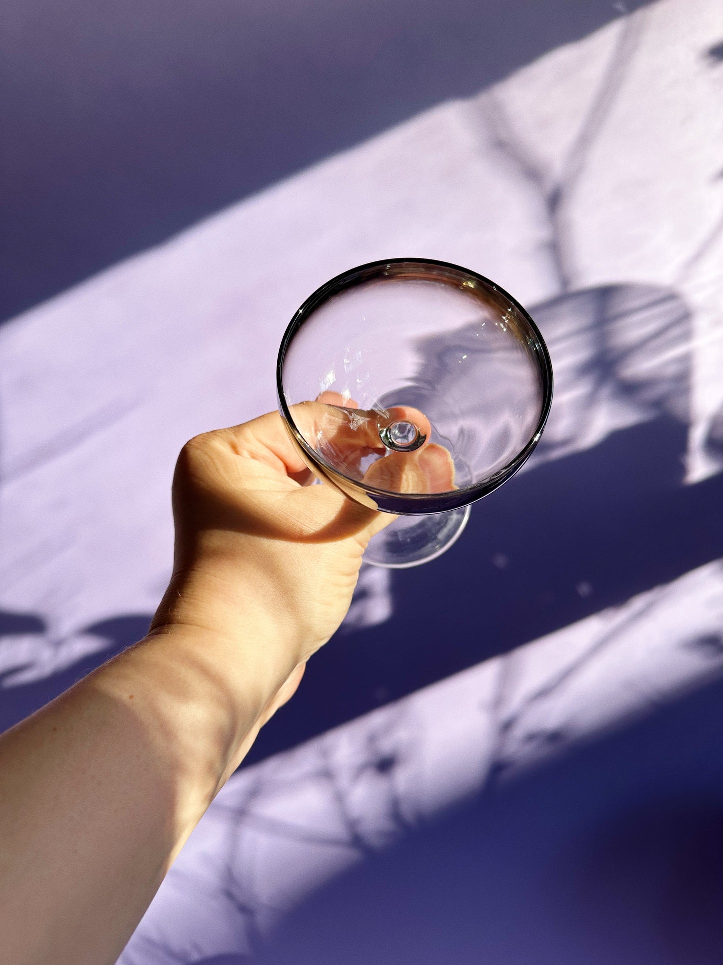 Vintage MCM Silver Ombré Luminarc Champagne Coupe Glasses Barware France