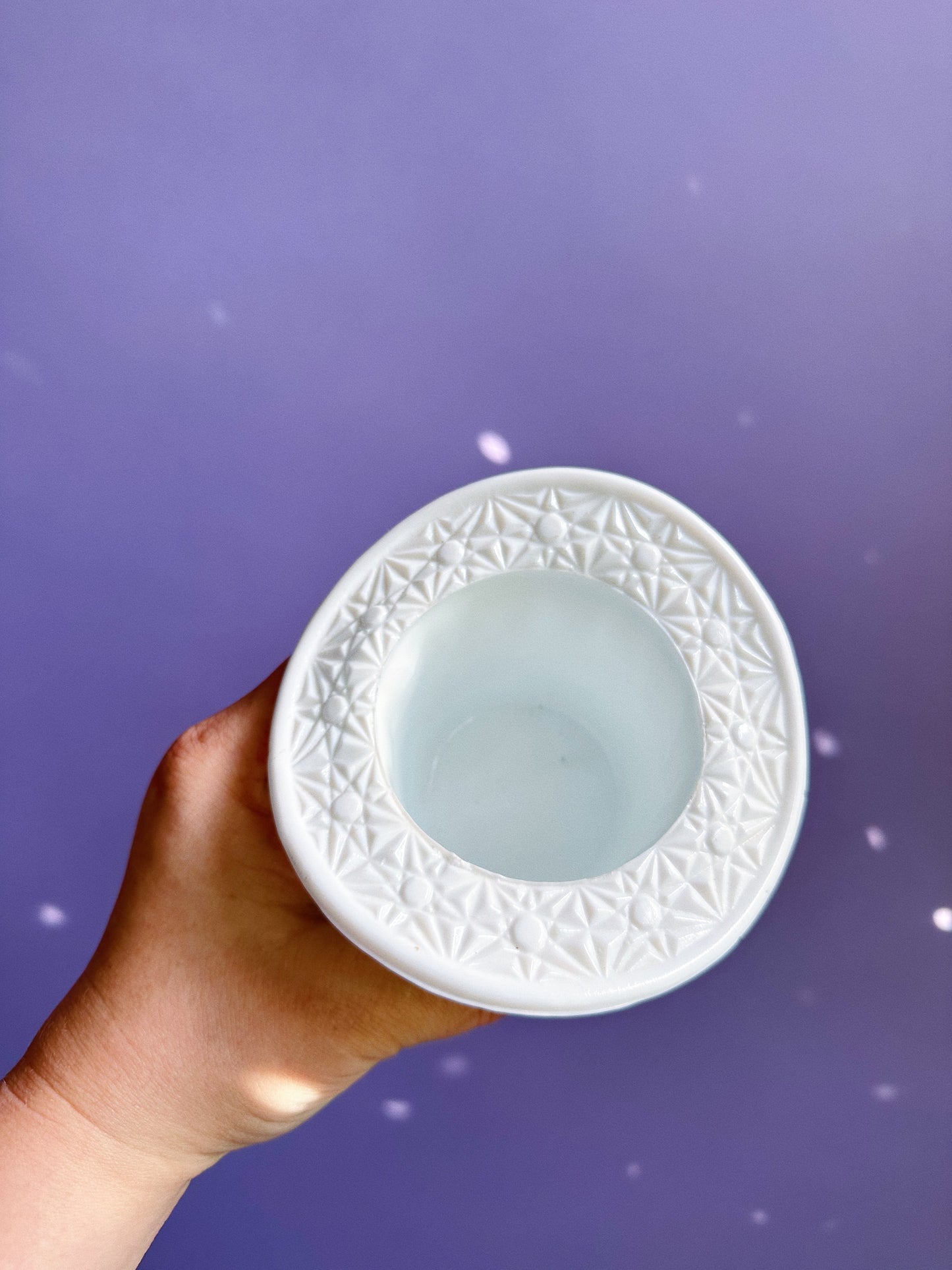 Vintage Fenton Large White Milk Glass Daisy and Button Top Hat Vase Match Holder