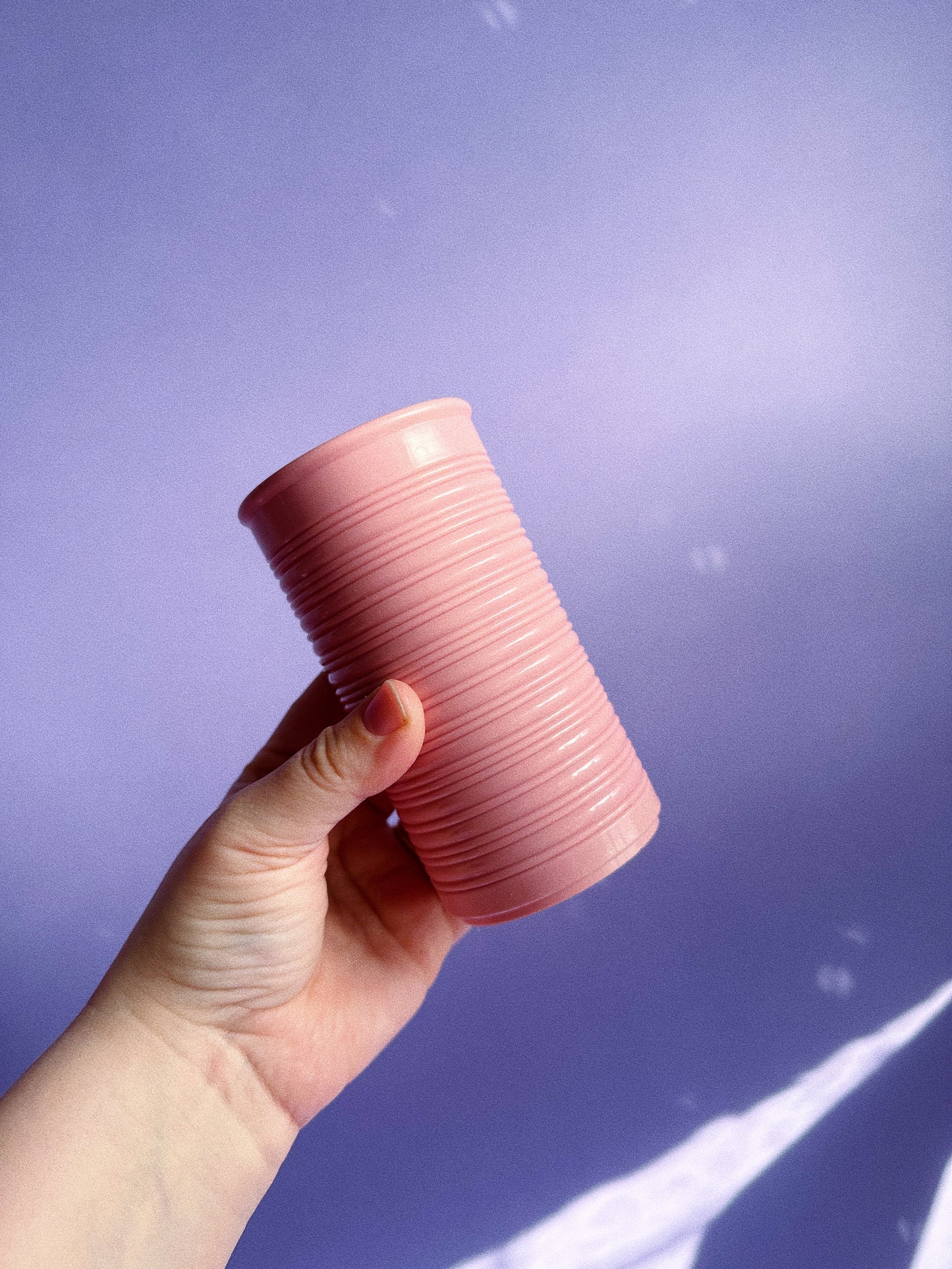 Set of 6 MCM Dusty Rose Earthentic-Ware Ribbed Tumblers Picnic Plastic