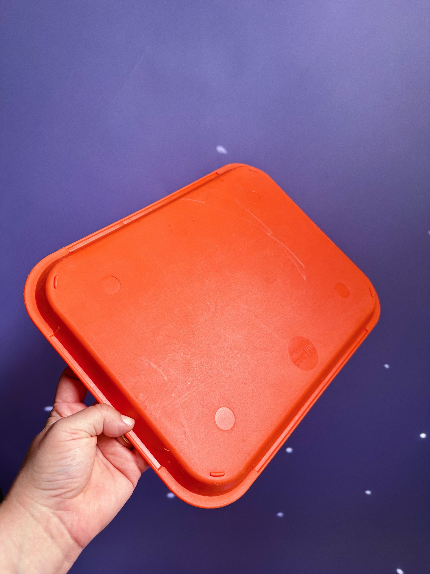 Vintage Anchor Food Service Orange Plastic Cafeteria Tray