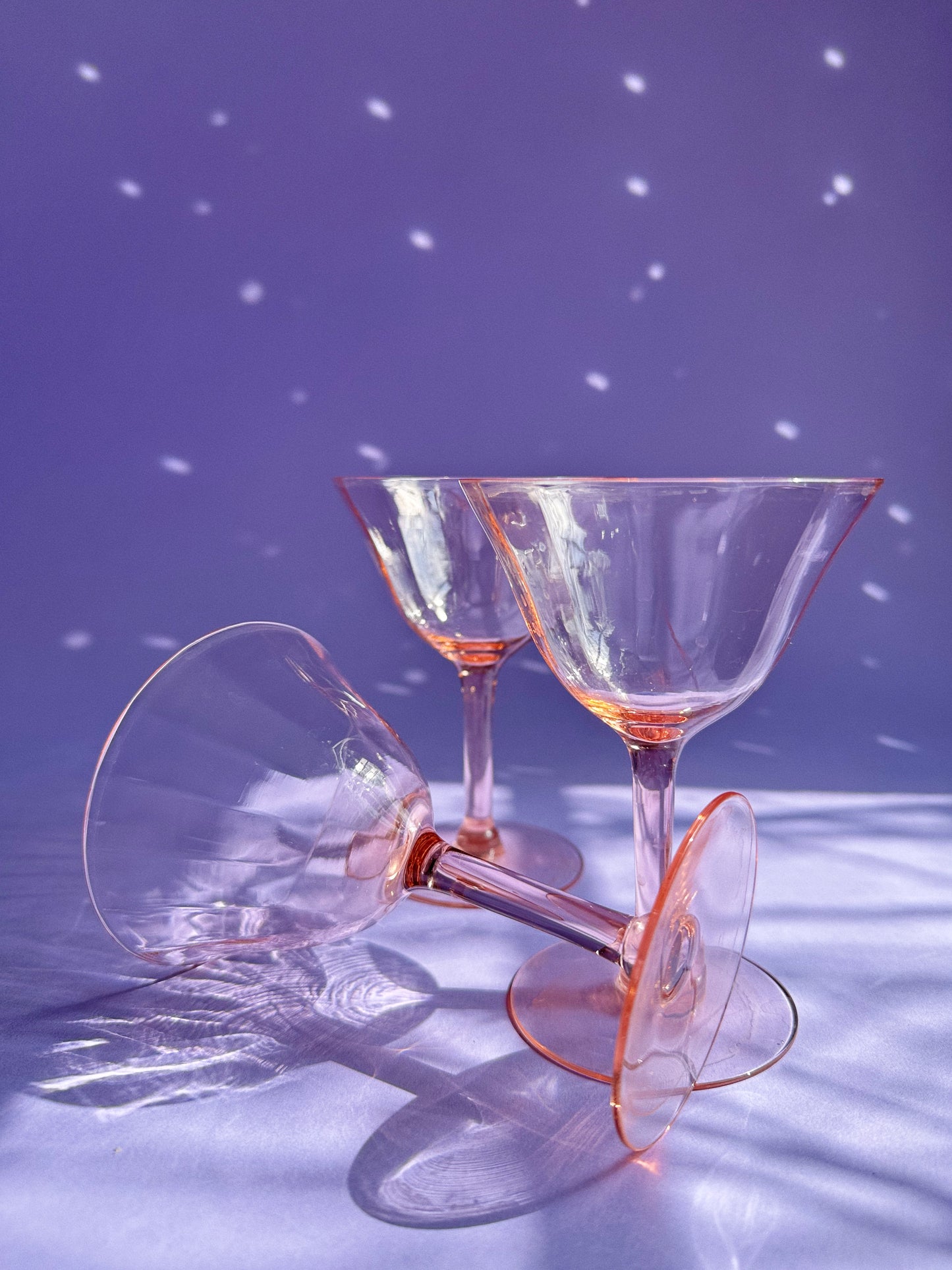 Vintage Pink Cocktail - Martini Glasses,  1950's